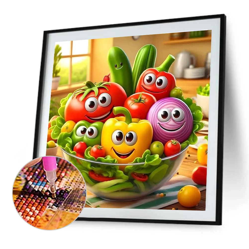 Diamond Painting - Full Round Drill - Big Eyes Fruit(Canvas|40*40cm)
