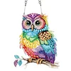 2Pcs Diamond Painting Owl Diamond Art Pendant Wall Decor
