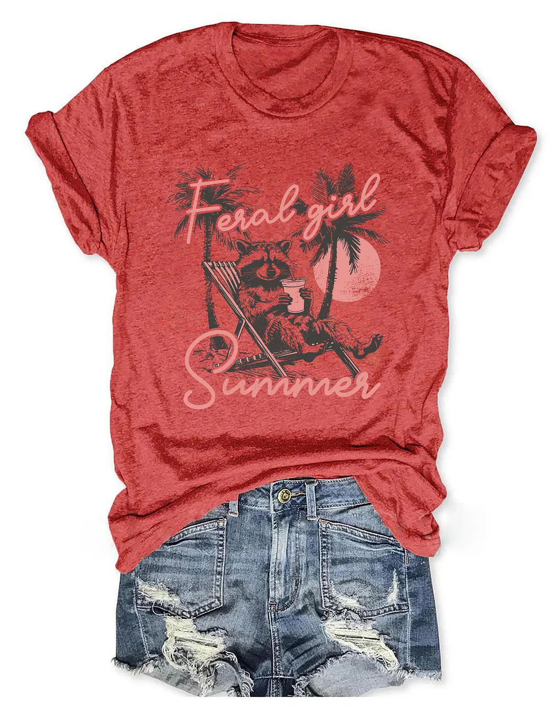 Feral Girl Summer Beach T-Shirt