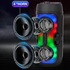 BT Portable Wireless Speakers with Mic & Radio Stereo Subwoofer Music Player RGB Colorful Light Soundbar Column For Home Use/Square Dancing/Karaoke