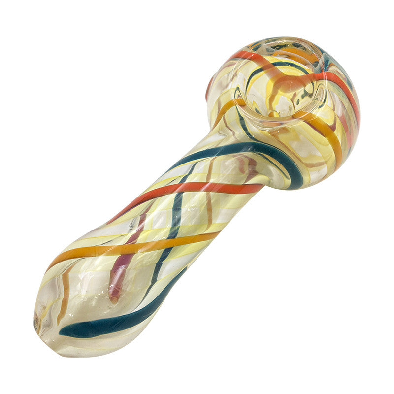 New Design Fumed Glass Hand Pipe with Color Line