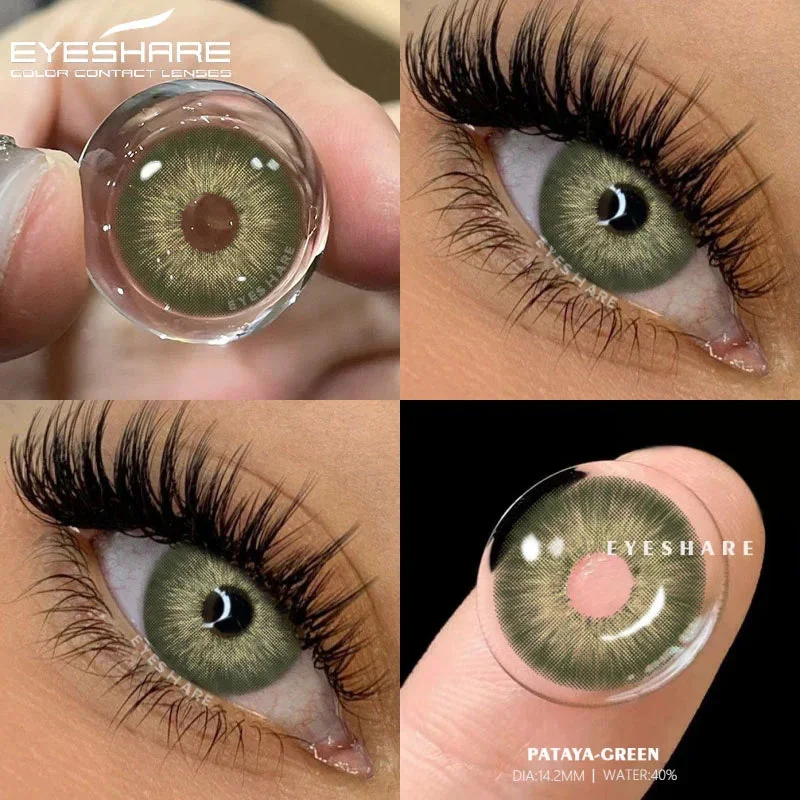 Sdrawing 1pair Natural Colored Contacts Lenses for Eyes Blue Eyes Lenses Green Contacts Yearly Beautiful Pupil Eyes Contact Lens
