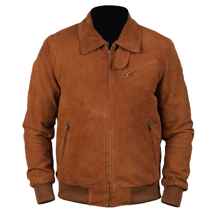 Men's Outdoor Suede Leather Jacket