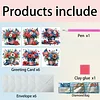 6pcs Diamond Painting Independence Day Flowers Greeting Card with Envelope for Family Friends Holiday Gift Congratulations