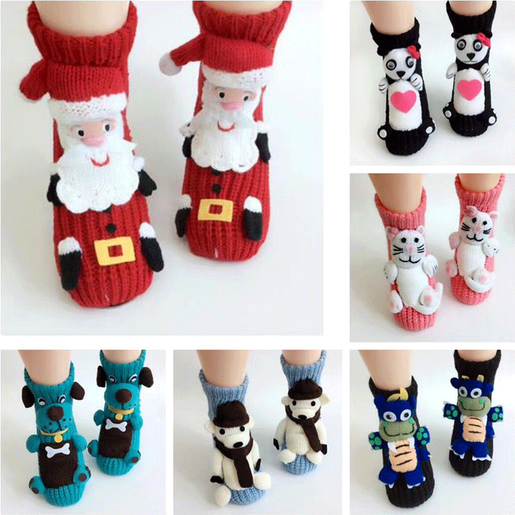 Christmas Creative 3D Design Snowman Floor Socks