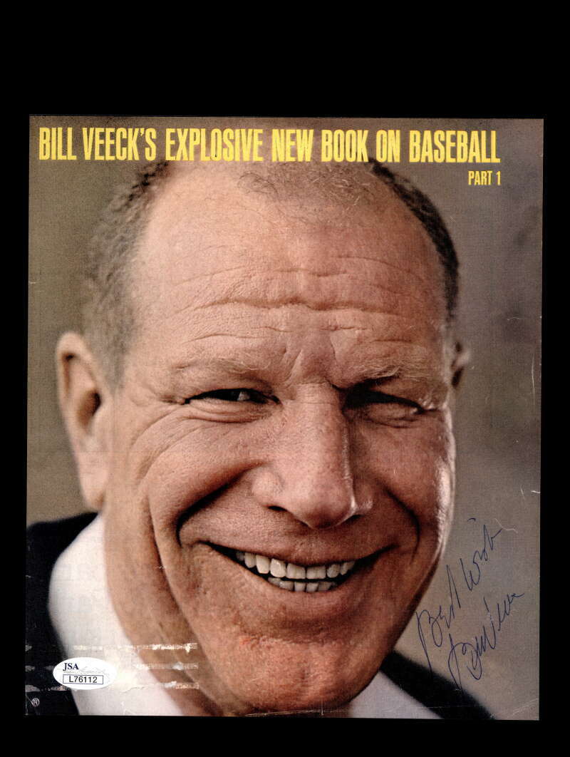 Bill Veeck JSA Coa Signed 8x9 Photo Poster painting Autograph