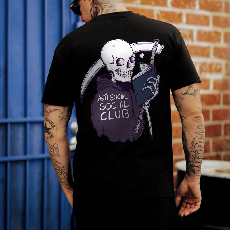 Anti Social Social Club Skull Printed Men's T-shirt -  UPRANDY