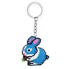 Rabbit Beaded Counted Cross Stitch Ornament Kit Cross Stitch Bead Keychain (A)