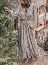 Bohemia Printed Loose Long Sleeves Maxi Dress