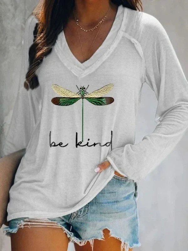 Women's Dragonfly Be Kind Print Tee Shirt