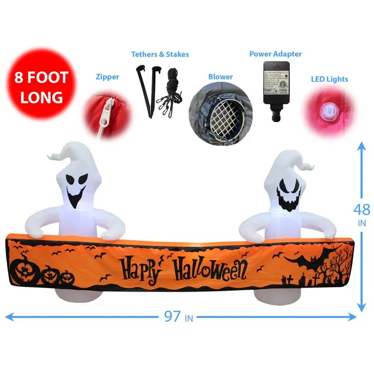 Ghosts with Banner Inflatable