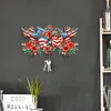 Diamond Painting Wooden Independence Day Flag & Rose Hook for Home Decor