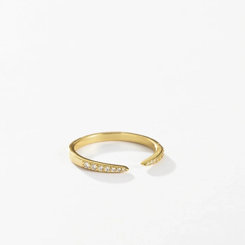 18K Gold Plated 925 Sterling Silver Geometric Open Rings