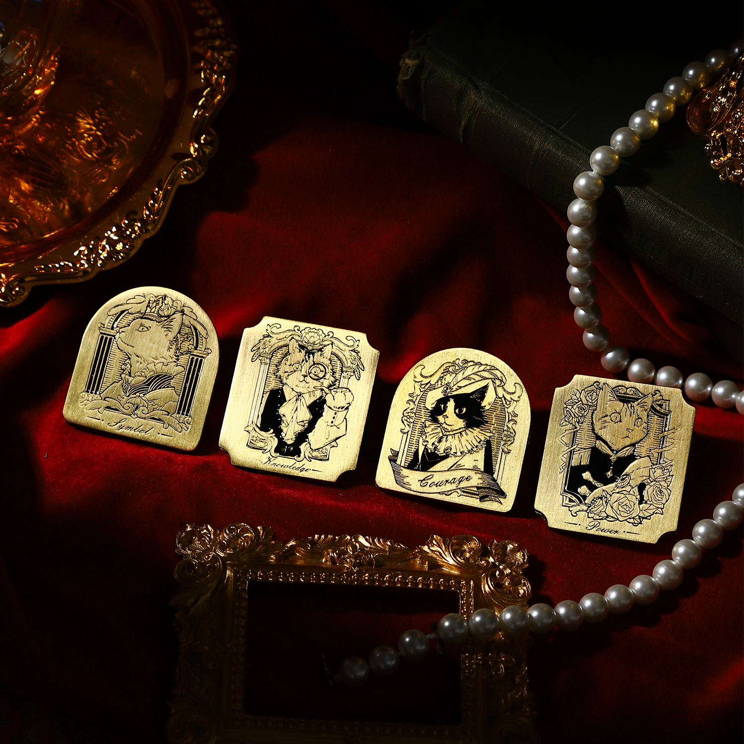 황동 보관 클립 - 노블 캣츠 시리즈 빈티지