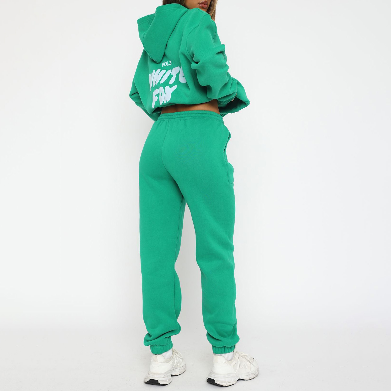 Fashion Sports LOGO Long Sleeve Pullover Hooded Sweatshirt Two Piece Set