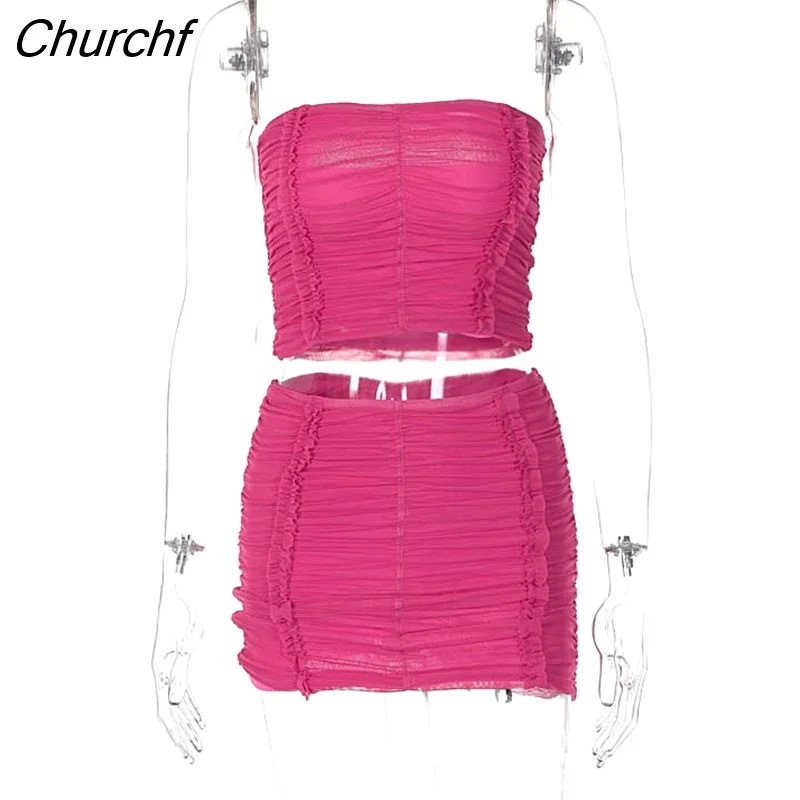 Churchf Top And Mini Skirt Sets Sexy Rave Night Club Outfits Summer ...