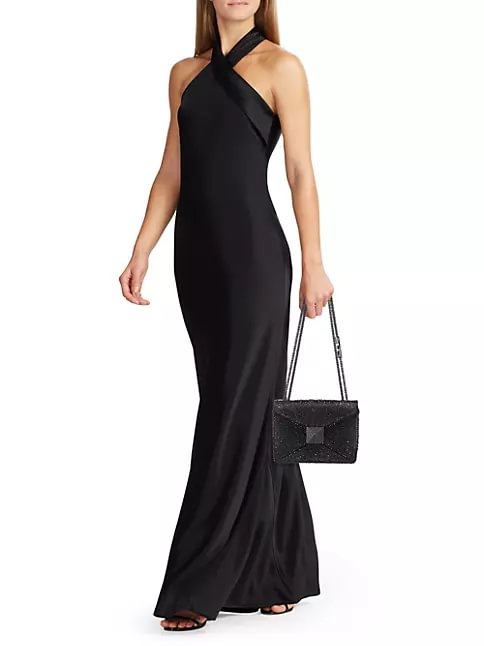 Valentino Garavani One Stud Crystal-Embellished Shoulder Bag