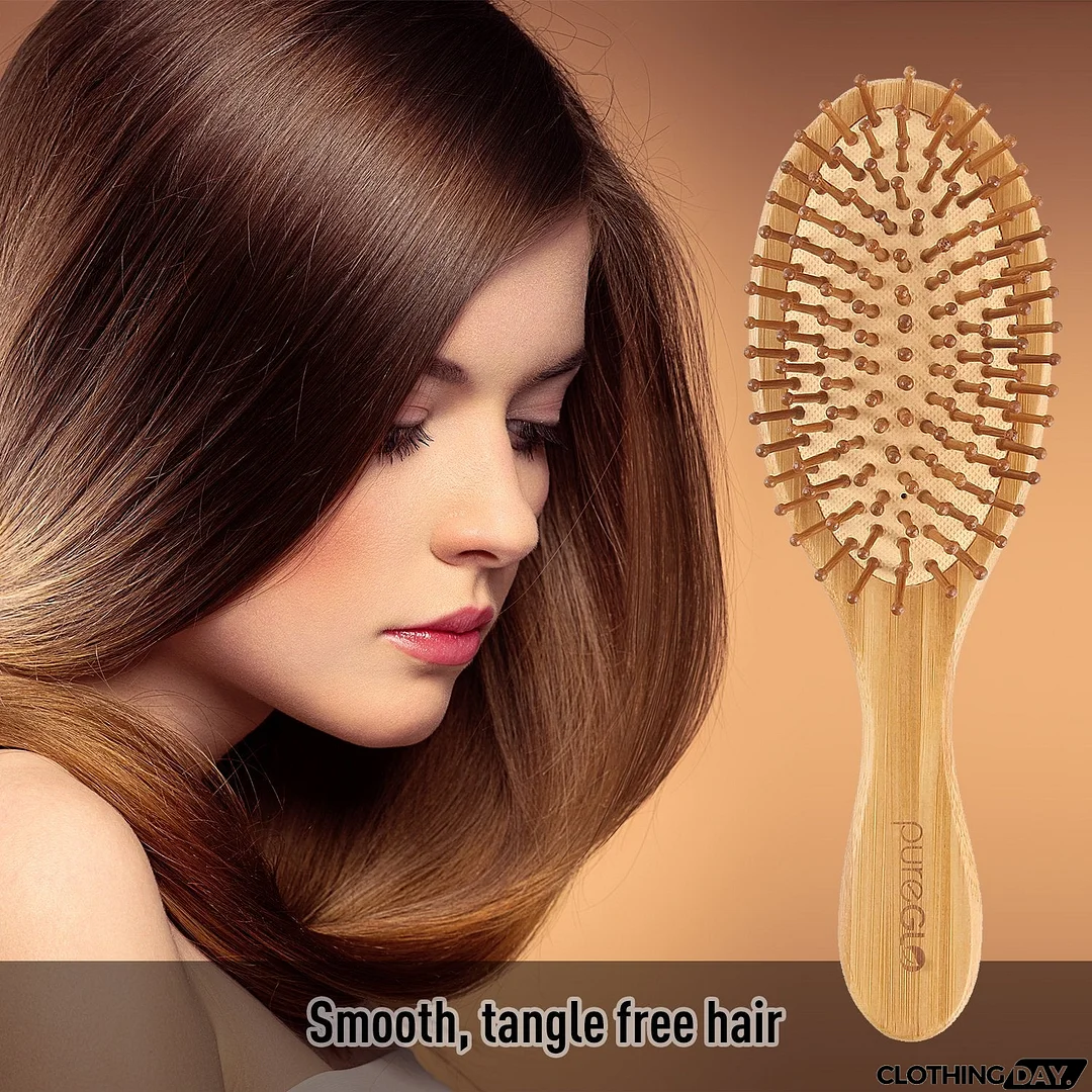 Natural Bamboo Paddle Hair Brush Oval