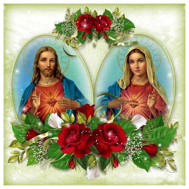 Priest & Virgin - Full Square Drill Diamond Painting - 30x30cm(Canvas)