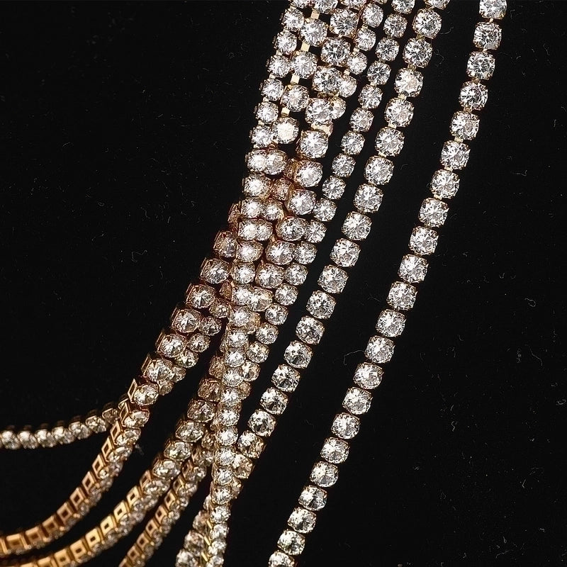 304 Stainless Steel 18K Gold Plated Hip-Hop Inlay Solid Color Zircon Necklace