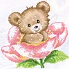 Bead Embroidery - Partial Printed 9CT Bear(25x24 CM)
