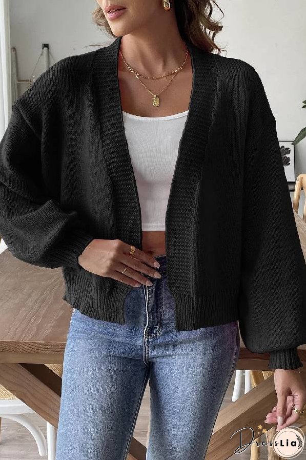 Fashion Trend Lantern Sleeve Simple Casual Coat