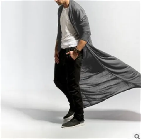 Uveng Uveng And Autumn Thin Men's Mature Long Slim Long Style Long Wind Jacket Casual Fashion Solid Color Men's Top