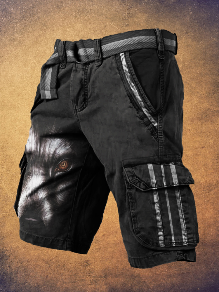 Fenrir’s Eyes Viking Art Men's Cargo Shorts / Rvogue / Rvogue