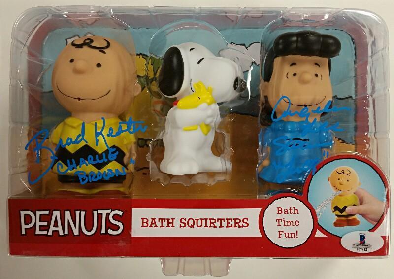 Peanuts VOICE of CHARLIE BROWN + LUCY Signed Figures Kesten Beckett BAS COA