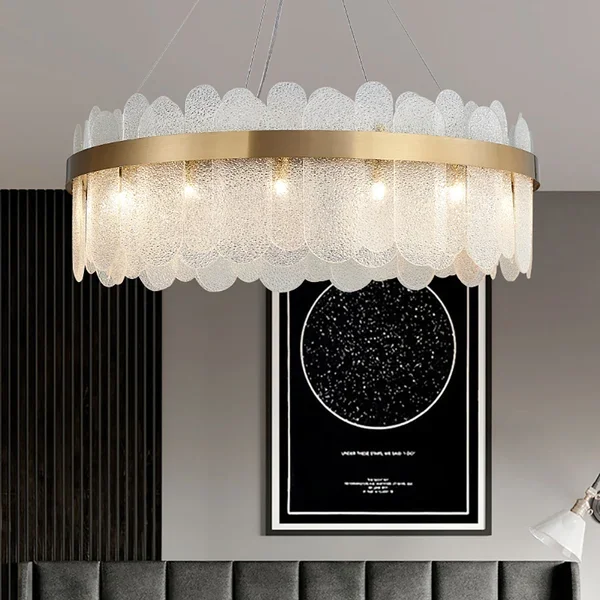 Revel Round Tiered Clear Glass Chandelier JOSENART Josenart