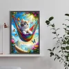 Diamond Painting-DIY Full Round Drill Hammock Cat(60*40 CM)