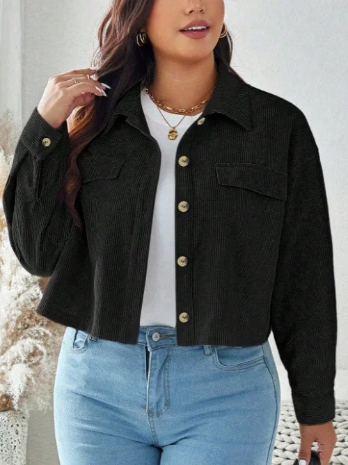 Nigikala Nigikala Large Women's Corduroy Short Casual Coat