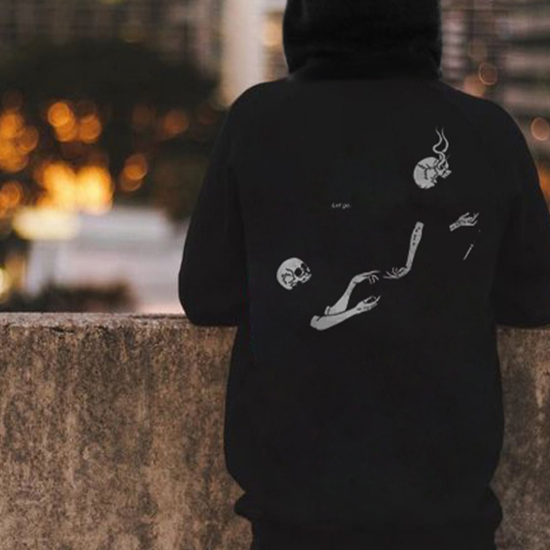 Skull Disintegration Body Print Hoodie - Krazyskull