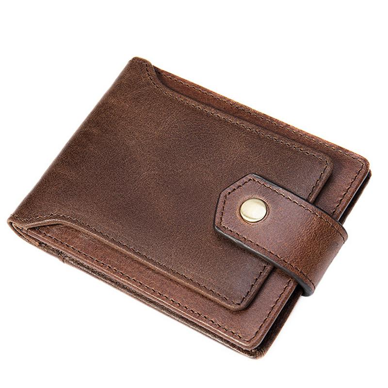 Anti-Scan Genuine Leather Currency Pocket Slip Pocket Coin Slot Lightweight Wallet