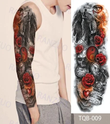 Waterproof Temporary Tattoo Stickers Skeleton Skull Tatoo Temporary Tattoos Men Fake Tattoo Woman Art Waterproof Tattoo Stickers