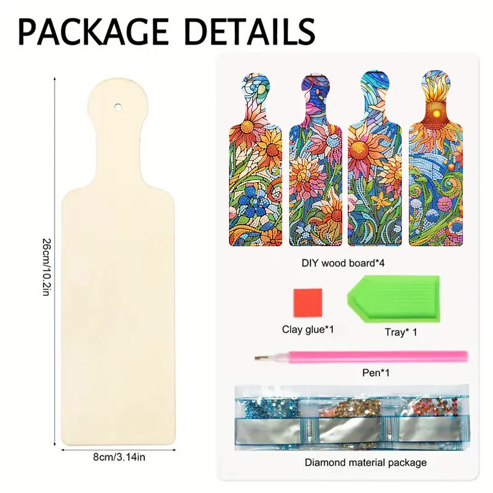 4Pcs DIT Starry Sky Pattern Diamond Decorative Serving Tray for Desk Coffee Table