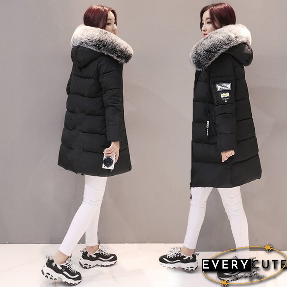 Winter Warm Long Coats Women Fashion Winter Long Fur Hooded Cotton Cotton-padded Jacket Warm Puffer Coats Jackets Warm Parkas