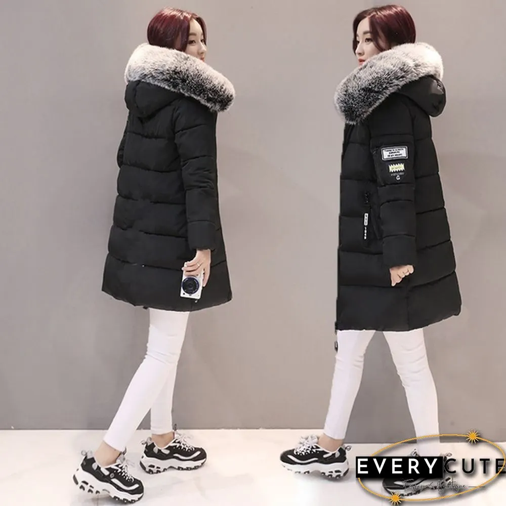 Winter Warm Long Coats Women Fashion Winter Long Fur Hooded Cotton Cotton-padded Jacket Warm Puffer Coats Jackets Warm Parkas
