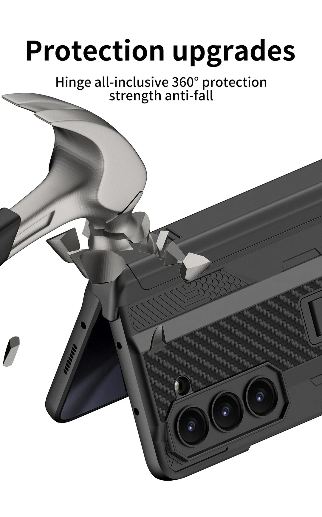 Suitable for Samsung ZFold series mobile phone hard-core mecha sliding cover pen case mobile phone case