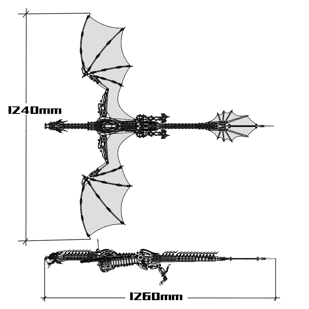 Zestaw Modelu 3D Mechaniczny Latający Smok Dragon Zestaw Modelu 3D Mechaniczny Tyranozaur Rex