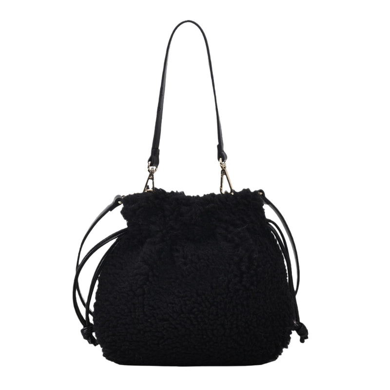 Autumn And Winter New Particle Lamb Fur Bag Women’s Portable Coin Purse Crossbody Drawstring Lucky Bag Plush Bag