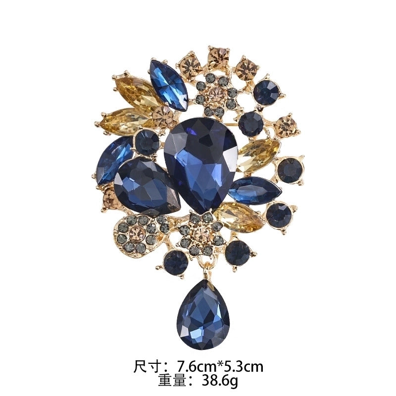 2 Pieces Fashion Pin Crown Alloy Rhinestones Women’S Brooches