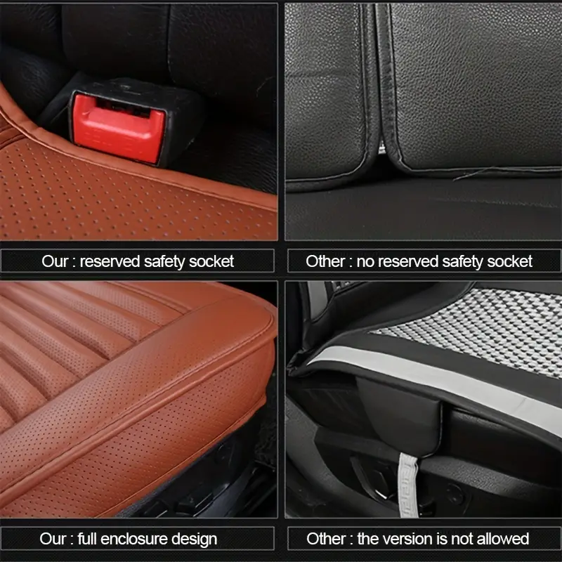 breathable pu leather auto seat cushion protector anti slip car seat cover details 5