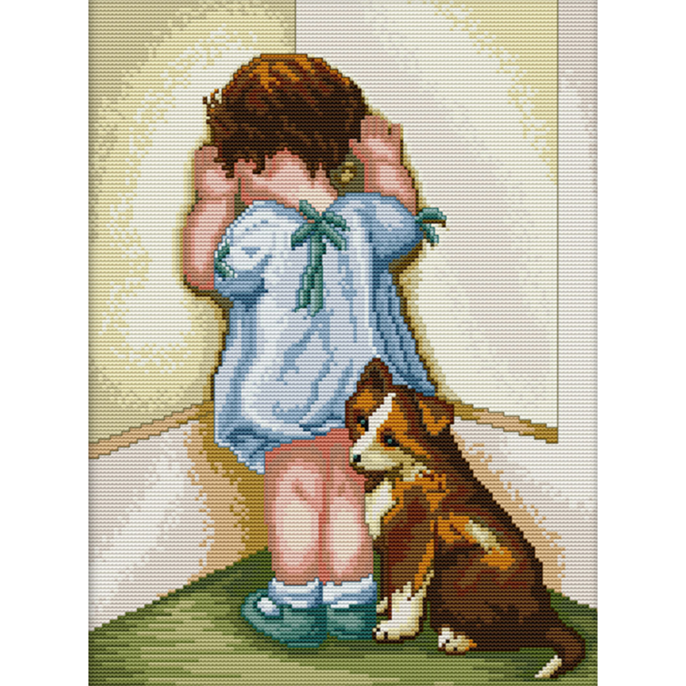 

Cute Baby - 14CT Stamped Cross Stitch - 32*42CM, 501 Original