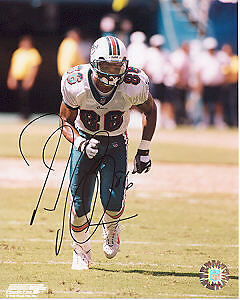 ORANDE GADSDEN MIAMI DOLPHINS ACTION SIGNED 8x10