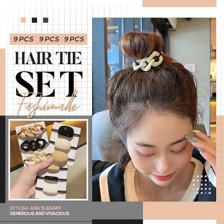 9 PCS Hair Tie Set (🎁Comes with a Rhinestone Hairpin)