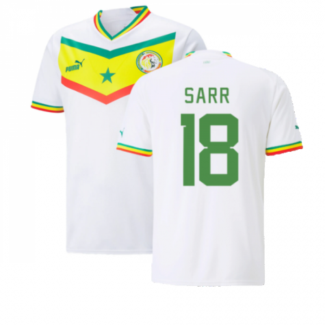 Senegal Ismaïla Sarr 18 Home Shirt Kit World Cup 2022