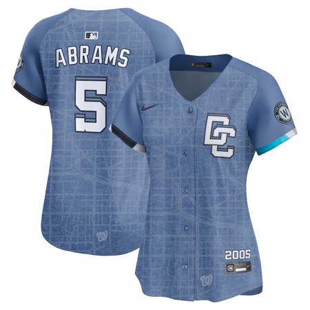 Women's Washington Nationals #5 CJ Abrams  Blue 2025 City Connect Limited Jersey
