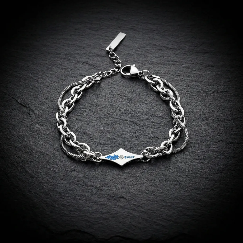 JiStones "Lava Flow" Double-Layered Stainless Steel Bracelet | Urban Light Luxury Edition S008-A (Lava Wrap Bracelet) 19