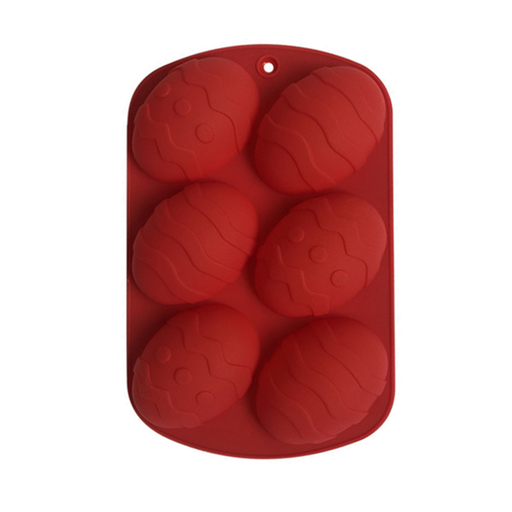 

6 Holes Easter Egg Cake Chocolate Mould DIY Toy Kitchen Bakeware, Red, 501 Original